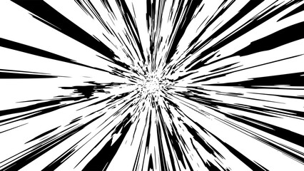 Speed burst background. Manga comic effect. Black speed lines on white background.Speed rays comic manga impact.