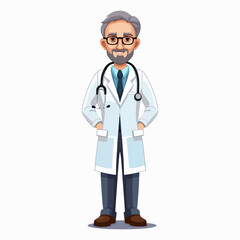 Fototapeta premium Full Body Doctor Avatar Icon Vector Illustration for Healthcare Professionals