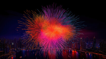 Fireworks creating a festive atmosphere at night