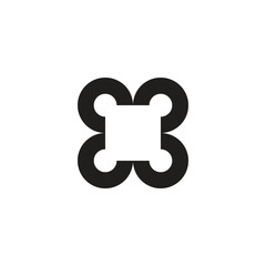 Logo flower square black unique design with blank background