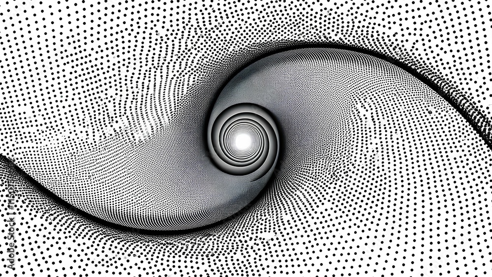 Poster optical texture: swirled grunge pattern with dotted circles. abstract halftone wavy dotted backgroun