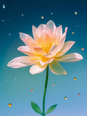 A single Abstract waterlily flower background and wallpaper, pastel and shinny, 300dpi