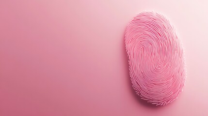 Abstract pink fingerprint on pink background.