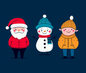 santa claus and snowman