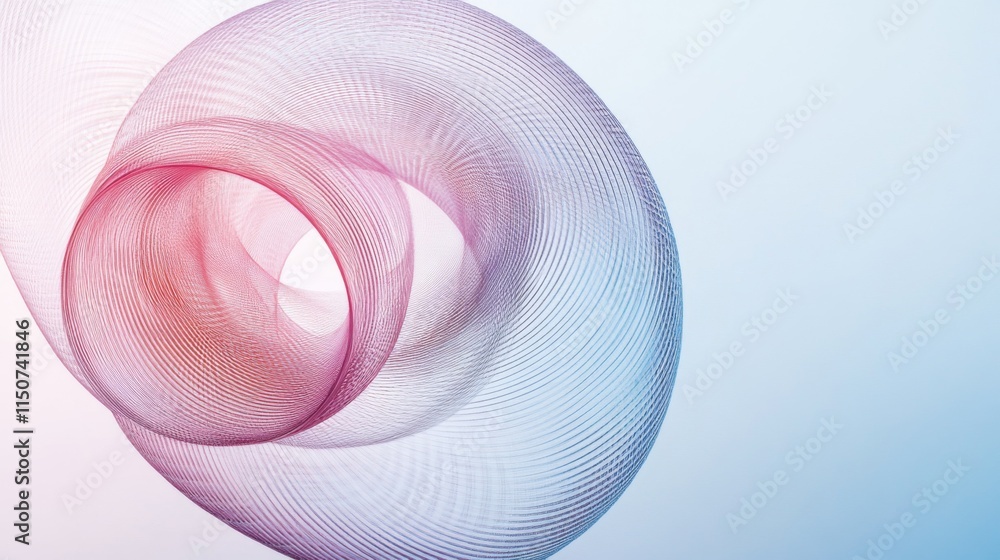 Poster abstract pink and blue swirling lines on gradient background