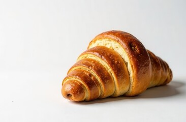 Croissant on a white background. Fresh pastries. French butter croissant.