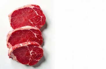 Fototapeta premium meat, raw, beef, steaks, fresh, Veal, medallions, food, red, steak, ingredient, closeup, fat, meal, dinner, red meat, slice, freshness