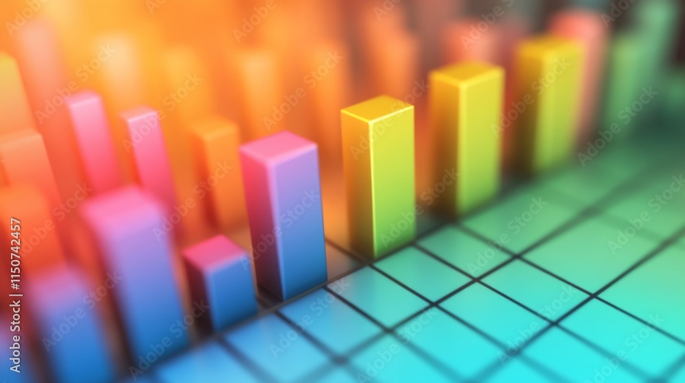 Poster colorful bar graphs displaying dynamic data insights and trends