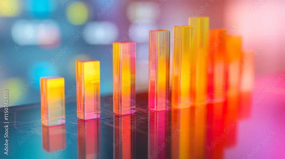 Aufkleber colorful abstract bar graph illustrating data visualization trends