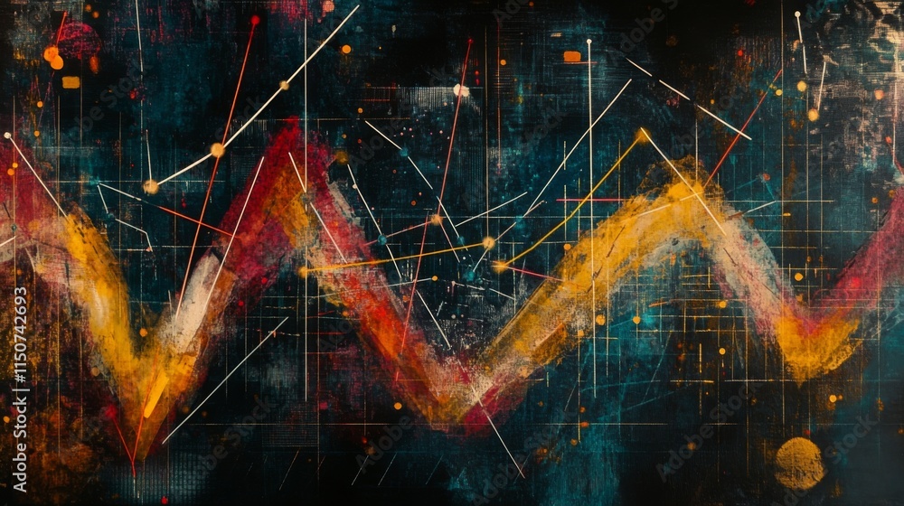 Poster abstract colorful background with dynamic lines and textures