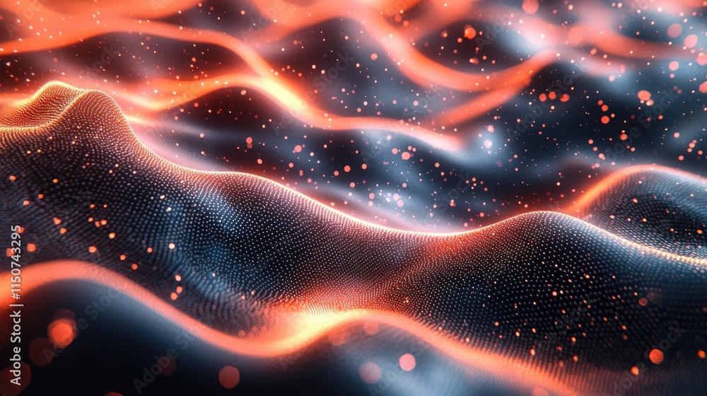 Poster abstract waves of light and texture create a dynamic visual experience.