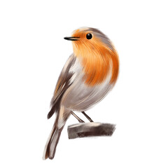 Robin bird illustration without background