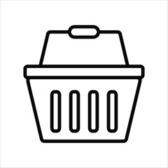 shopping basket vector icon line template