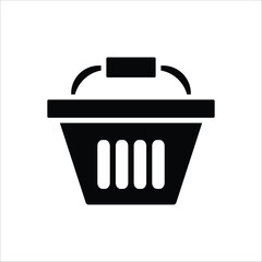 shopping basket vector icon line template