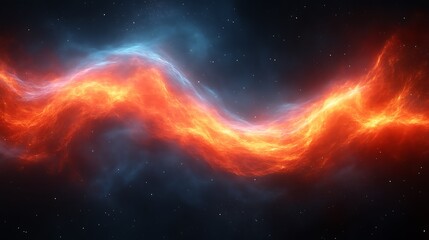 Fototapeta premium Celestial Fire And Ice Nebula Cosmic Wave