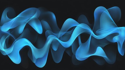 A captivating digital network scene with serene abstract waves and blue light effects, symbolizing a corporate vision.