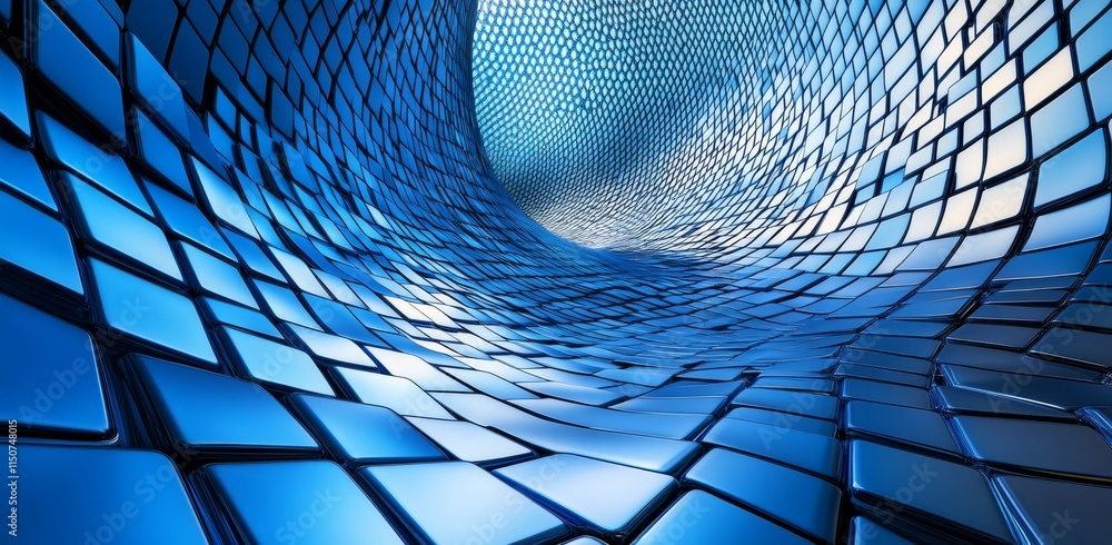 Poster an engaging 3d illustration of a neural network, focusing on big data and cybersecurity. it captures
