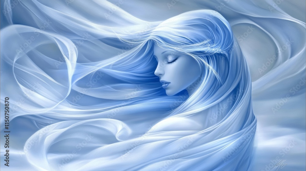 Aufkleber a serene and calming visualization of a tranquil state of mind, achieved through digital color and g