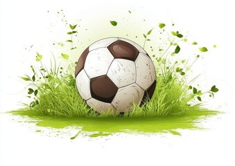 Fototapeta premium soccer ball on grass