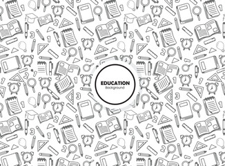  School pattern background. School seamless pattern icon. Wallpaper seamless pattern. book and pencil pattern. School and Education Pattern background.  

