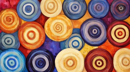 Naklejka premium A captivating digital artwork with a vibrant swirl of intense colors—reds, blues, and yellows—providing an engaging visual feast.