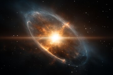 Obraz premium Bright explosion of a star in the vastness of space showcasing cosmic colors and glowing gas clouds