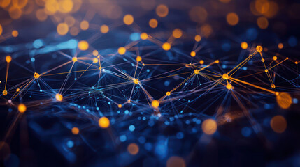 An abstract representation of a digital world, with glowing lines and geometric shapes