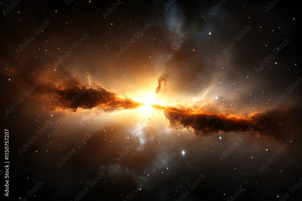 Aufkleber exploring the vibrant colors and dynamic forms of a stellar nebula in deep space