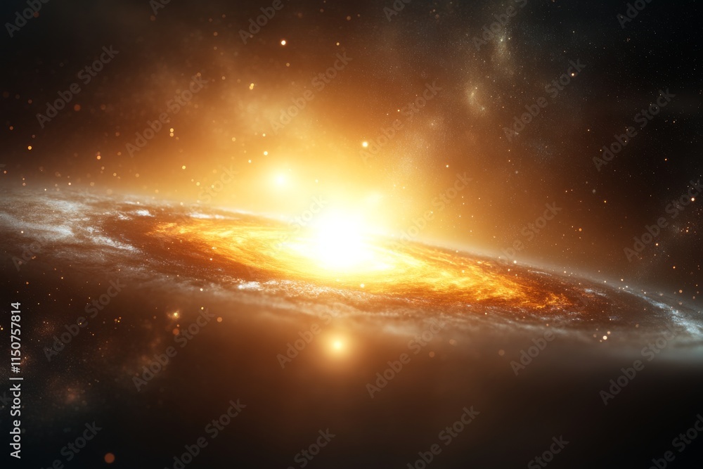 Poster explosion of a massive star creating a luminous nebula in outer space