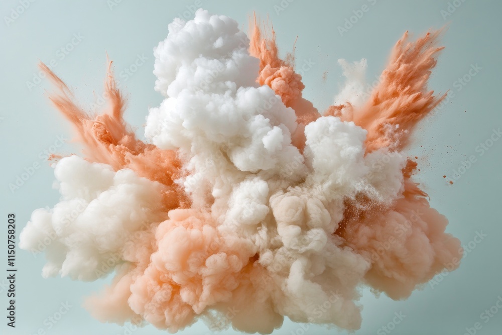 Poster colorful explosion of dust cloud creates dynamic art in a studio setting during daylight