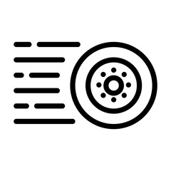 Design Illustration vector graphic of wheel icon with line style. Suitable for UI, mobile design, web design, etc.