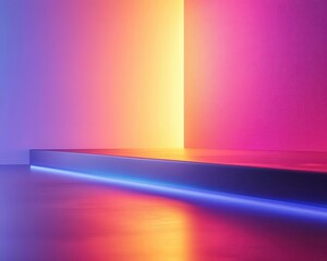 Dynamic color gradient with vibrant lighting, sleek design, soft glow