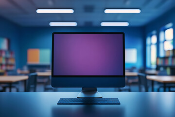 Naklejka premium Modern Computer in a Classroom Setting