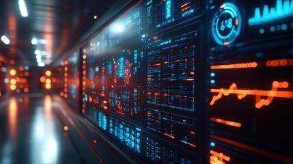 Obraz premium Healthcare technology with vibrant screens, dynamic energy, sleek design