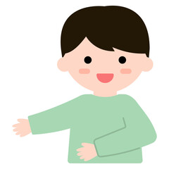 발표하는 남자아이 일러스트