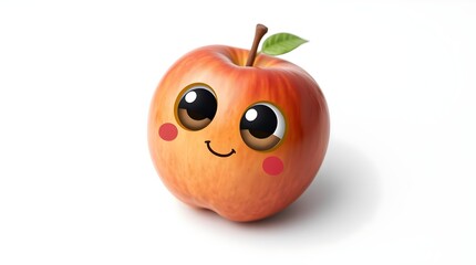 Obraz premium cartoon apple on a white background with a simple design and space for text ideal for digital marketing and ads
