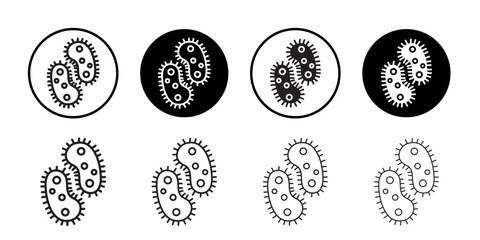 Bacteria icon Flat art in black and white isolated