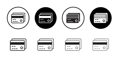 Credit card icon Flat art in black and white isolated