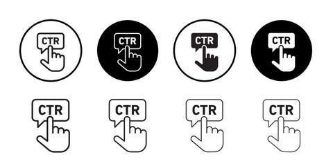 CTR icon Flat art in black and white isolated