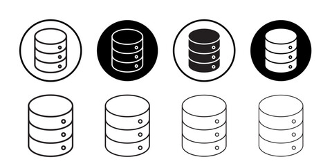 Database icon Flat art in black and white isolated
