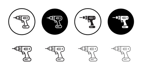 Drill icon Flat art in black and white isolated