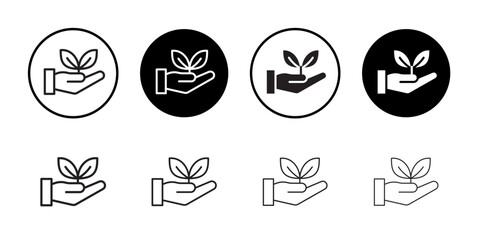 Eco-friendly icon Flat art in black and white isolated
