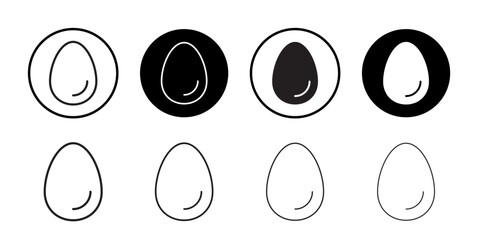 Egg icon Flat art in black and white isolated