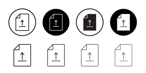 File upload icon Flat art in black and white isolated