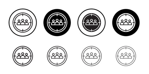 Focus group icon Flat art in black and white isolated