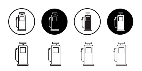 Gas station icon Flat art in black and white isolated