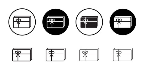 Gift voucher icon Flat art in black and white isolated