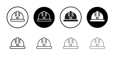 Hard hat icon Flat art in black and white isolated