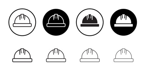 Helmet icon Flat art in black and white isolated