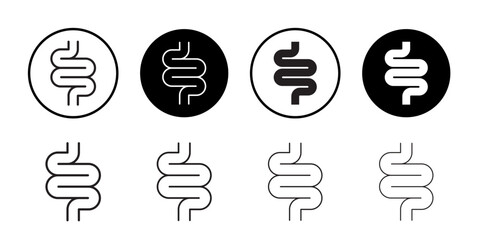 Intestines icon Flat art in black and white isolated
